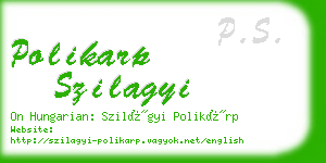 polikarp szilagyi business card